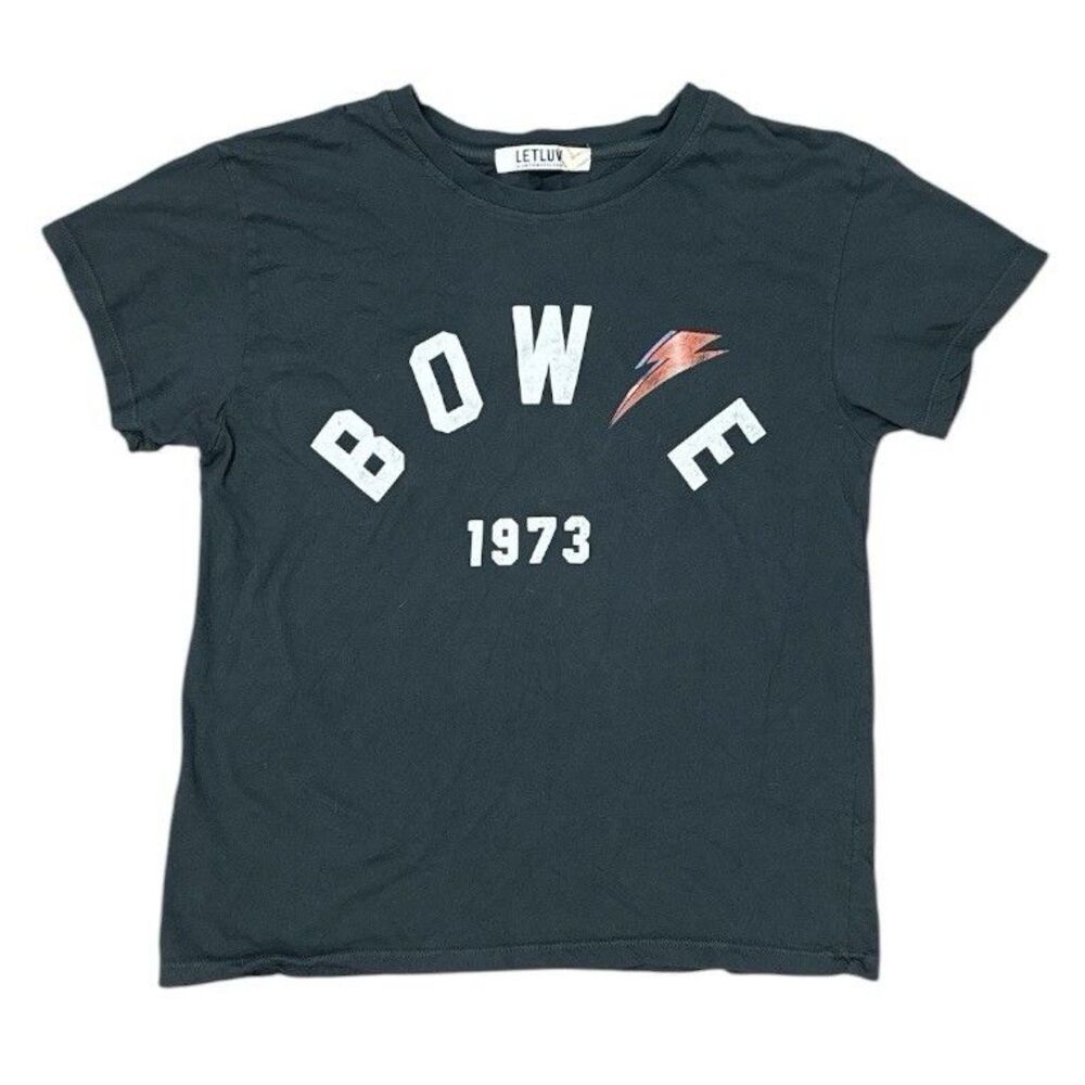 LETLUV for Anthropologie David Bowie Graphic Tee T shirt XS Made in USA Collab
